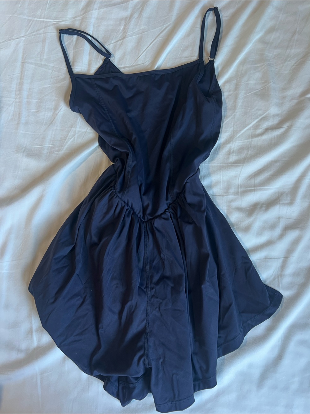 Navy One-Piece Romper with Skirted Bottom